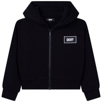DKNY Black Logo Sleeve Hooded Zip Up