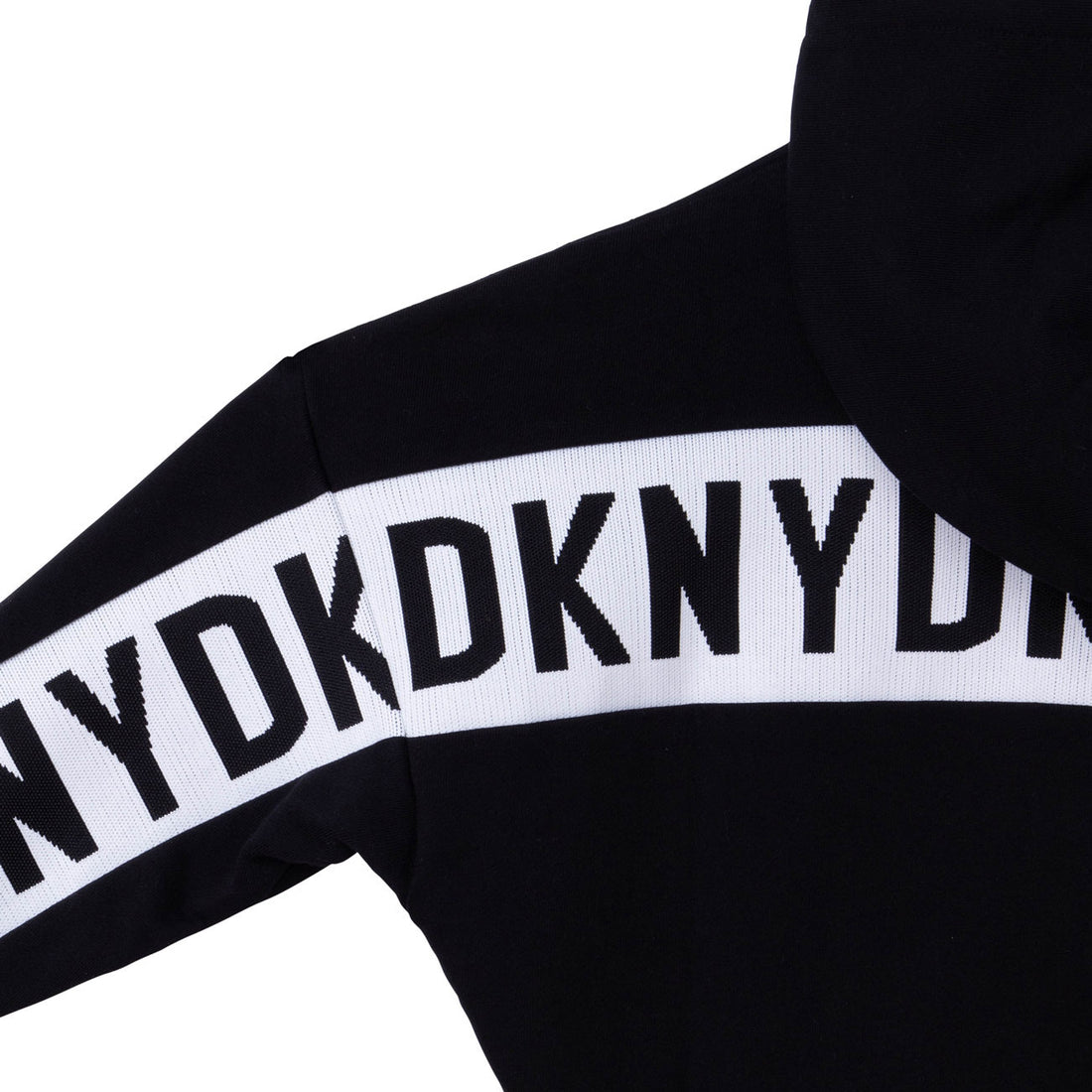 DKNY Black Logo Sleeve Hooded Zip Up