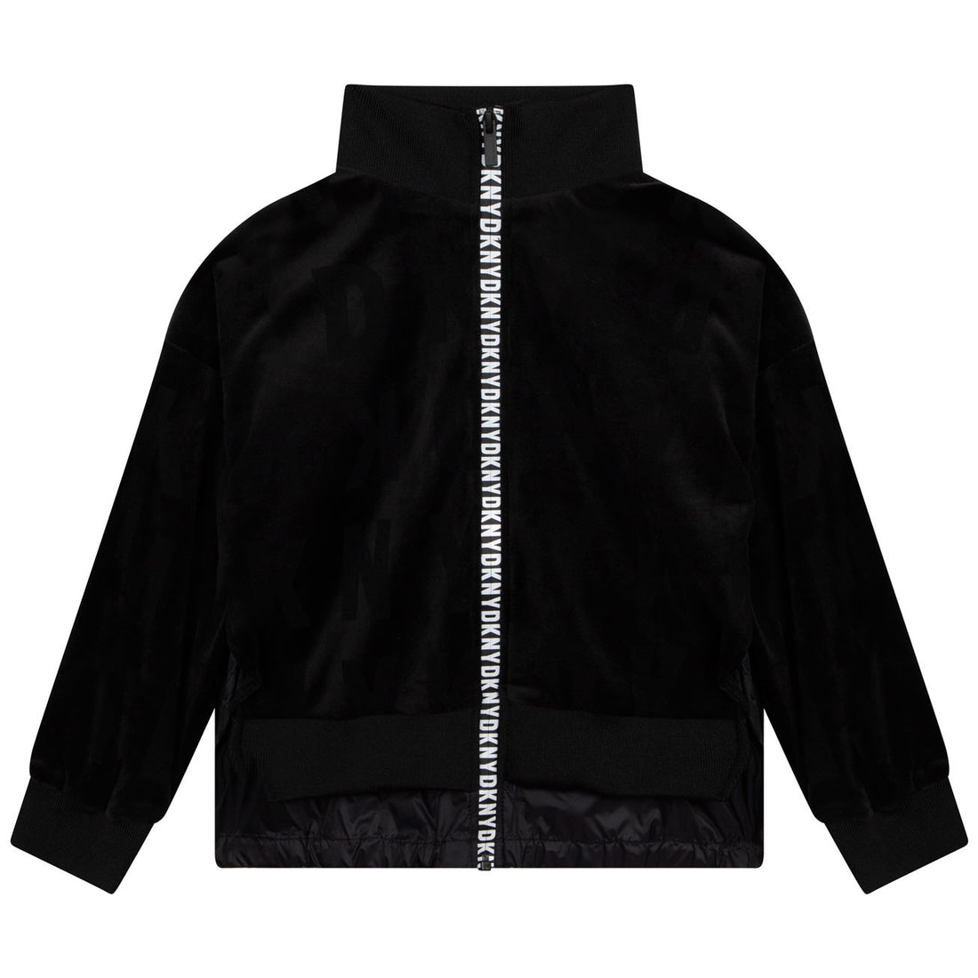 DKNY Black Fancy Grid Zip Up