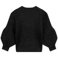 DKNY Black Button Neck Pullover