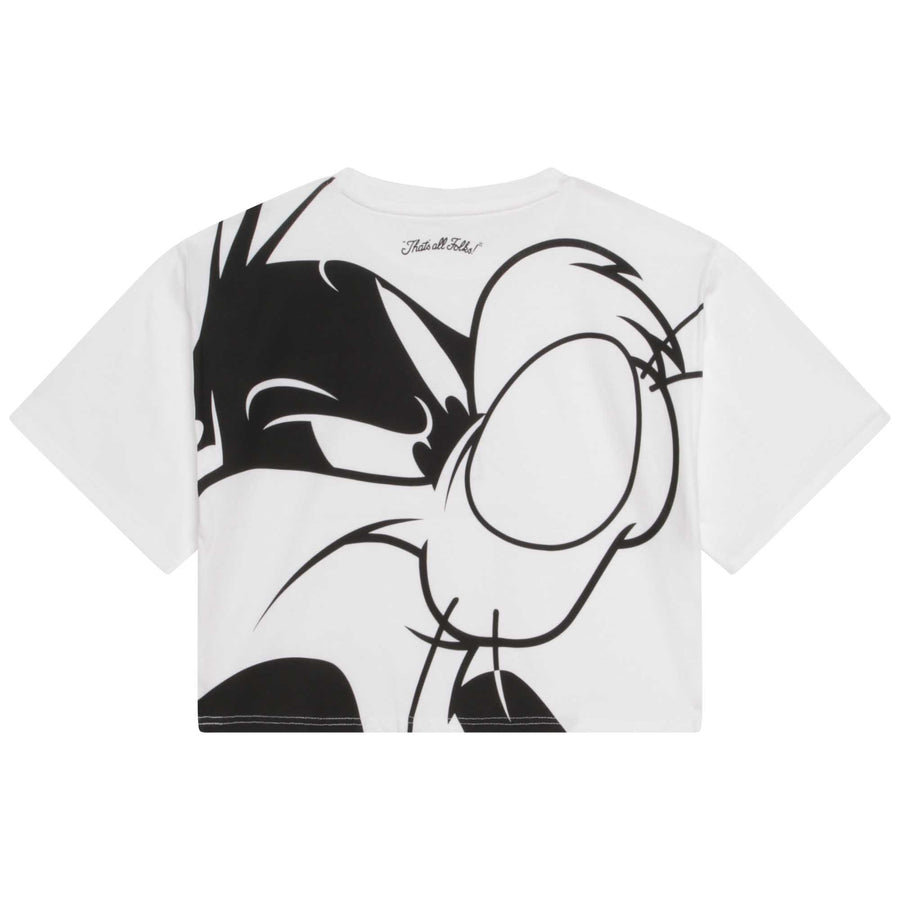 DKNY X Looney Tunes White Cropped Tee