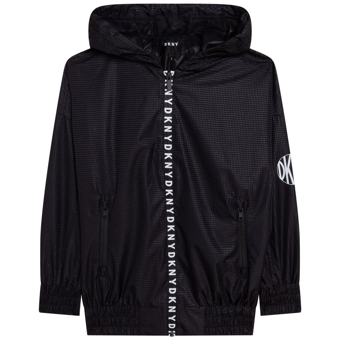 DKNY Black Hooded Windbreaker