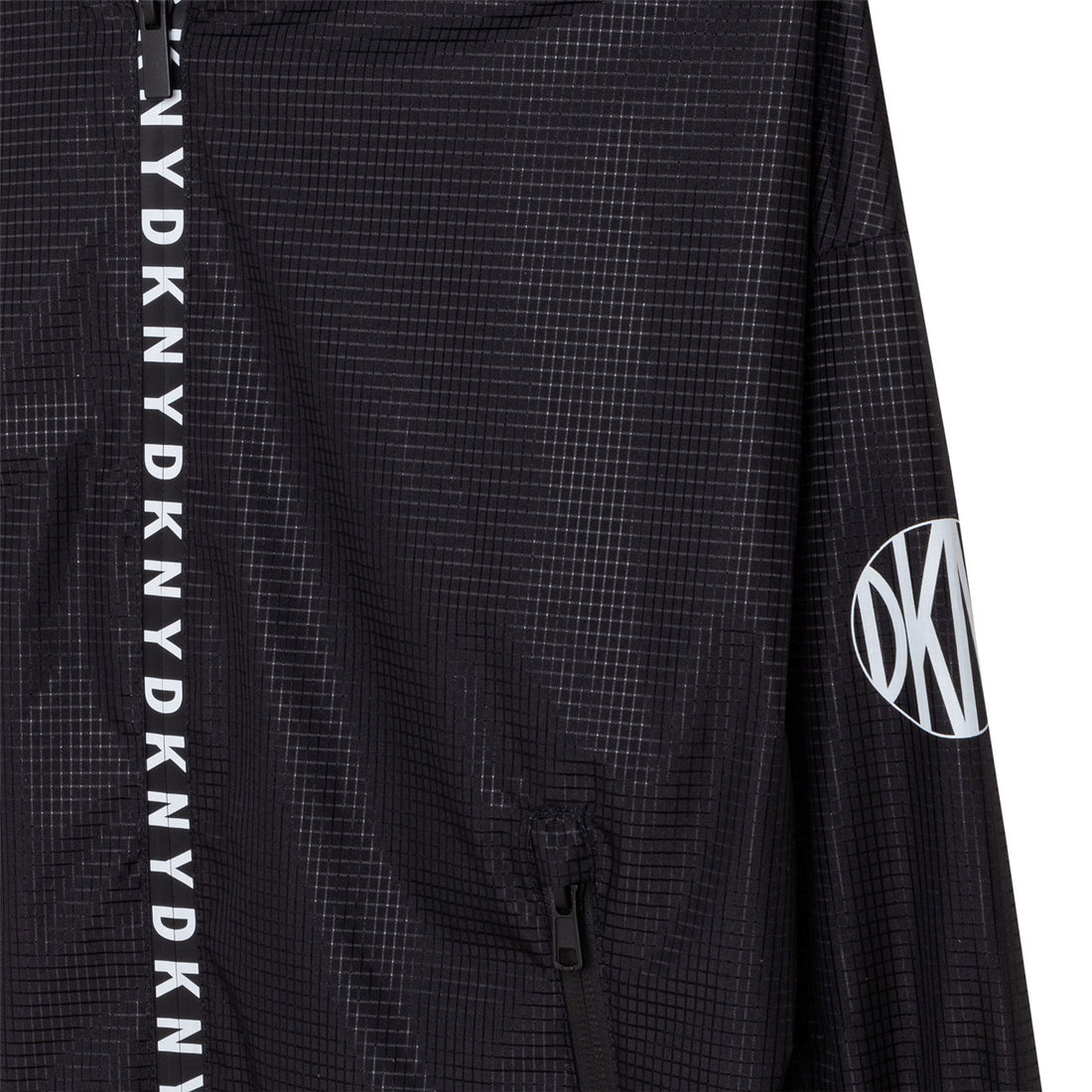 DKNY Black Hooded Windbreaker