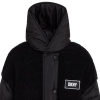 DKNY Black Reversible Parka