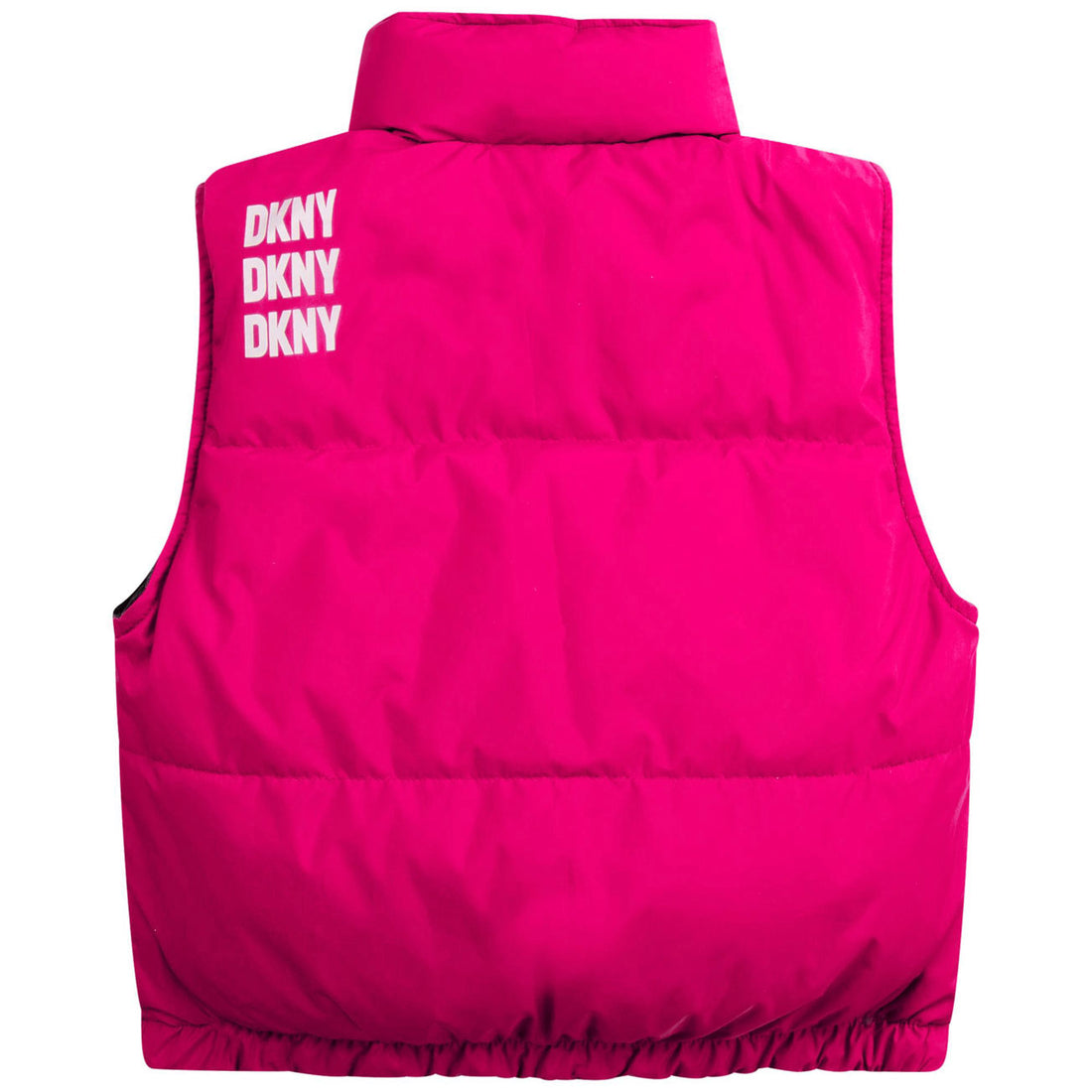 DKNY Black/Hot Pink Reversible Puffer Vest