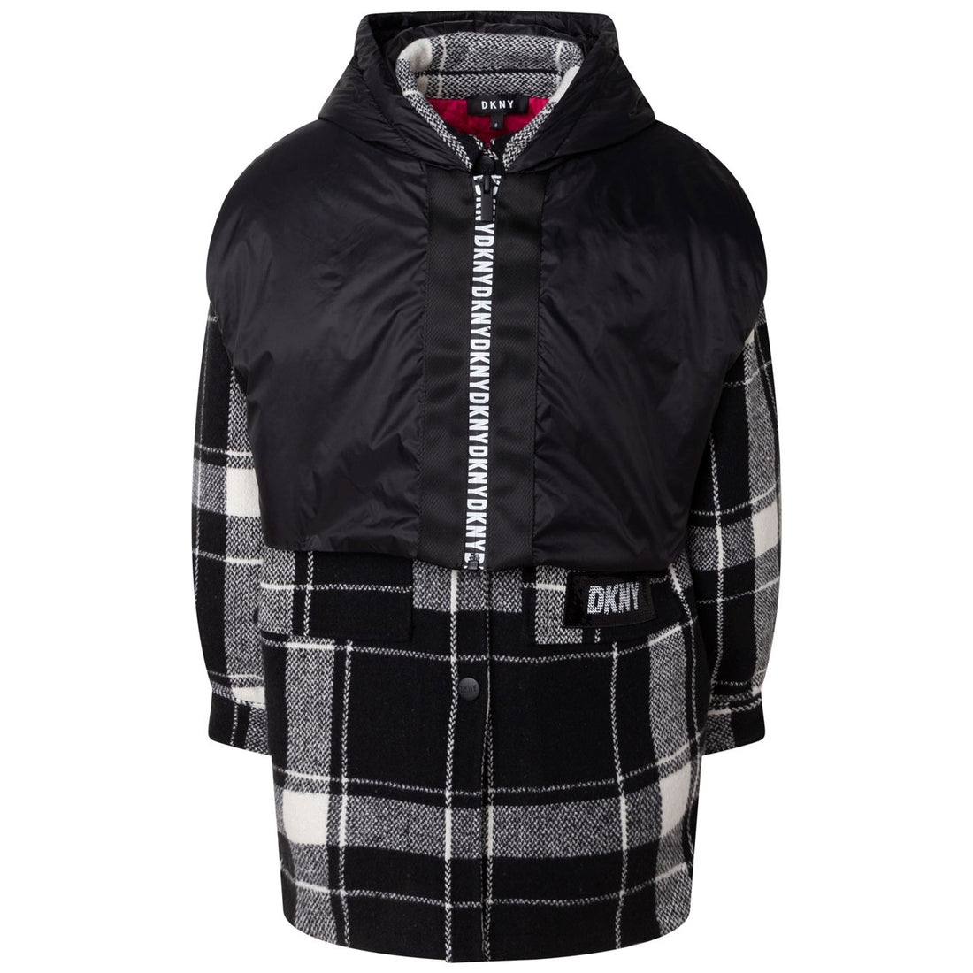 DKNY Black/White Plaid 2 In 1 Dress