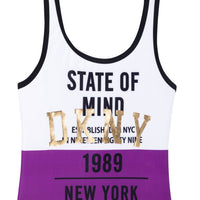 DKNY Purple/White State Of Mind Swimsuit