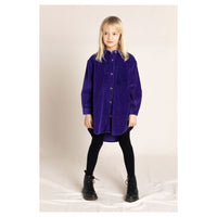 Finger in the Nose Darcy Dark Purple Cord Buttoned Dress
