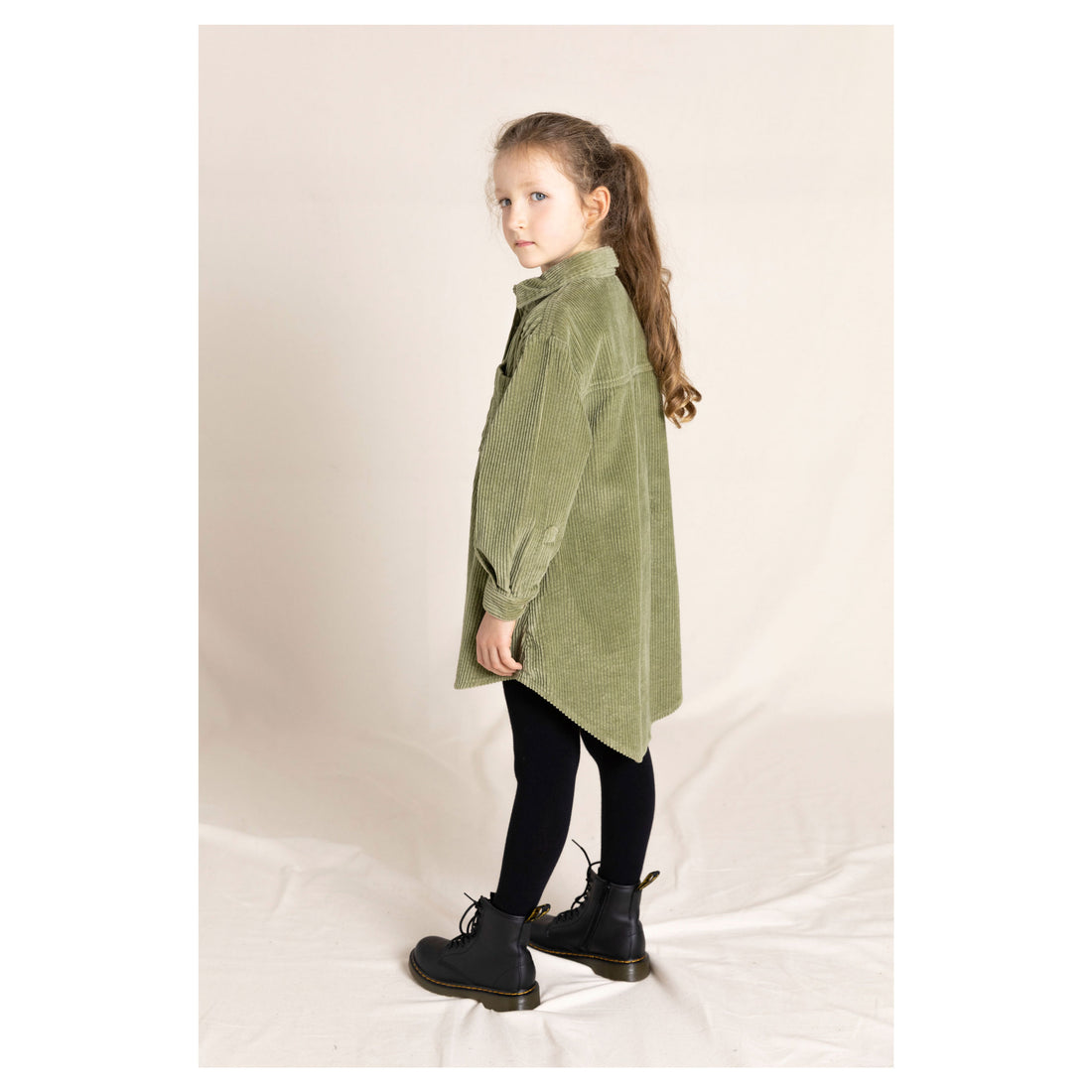 Finger in the Nose Darcy Light Olive Cord Buttoned Dress