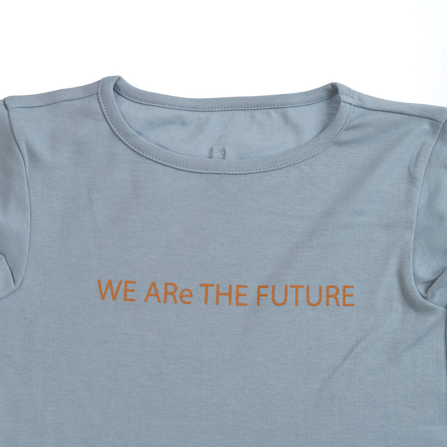 Little Hedonist  Blue Fog Print Dean Tee