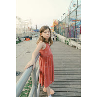 Hey kid Red Embroidered Sun Terry Dress