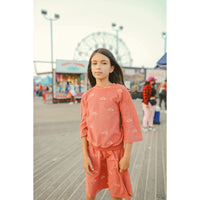 Hey kid Red Embroidered Sun Terry Top