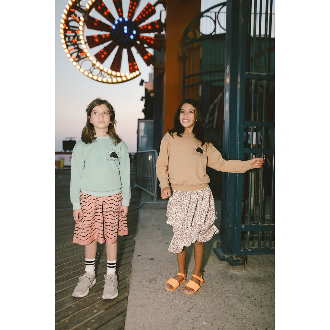 Hey kid Tan Sun Logo Sweatshirt