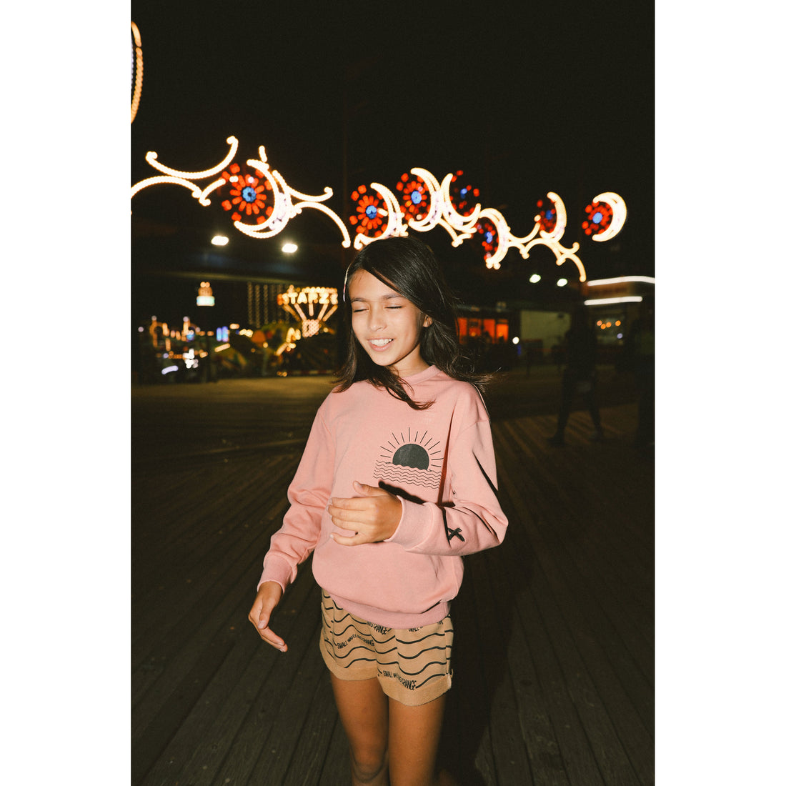Hey kid Tan Sun Logo Shorts- Girl