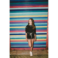 Hey kid Black Embossed Sweatshirt