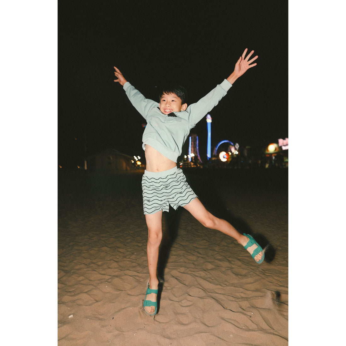 Hey kid Sage Sun Logo Shorts