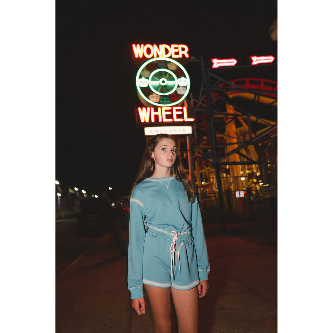 Hey kid Teal Embossed Sweatshirt