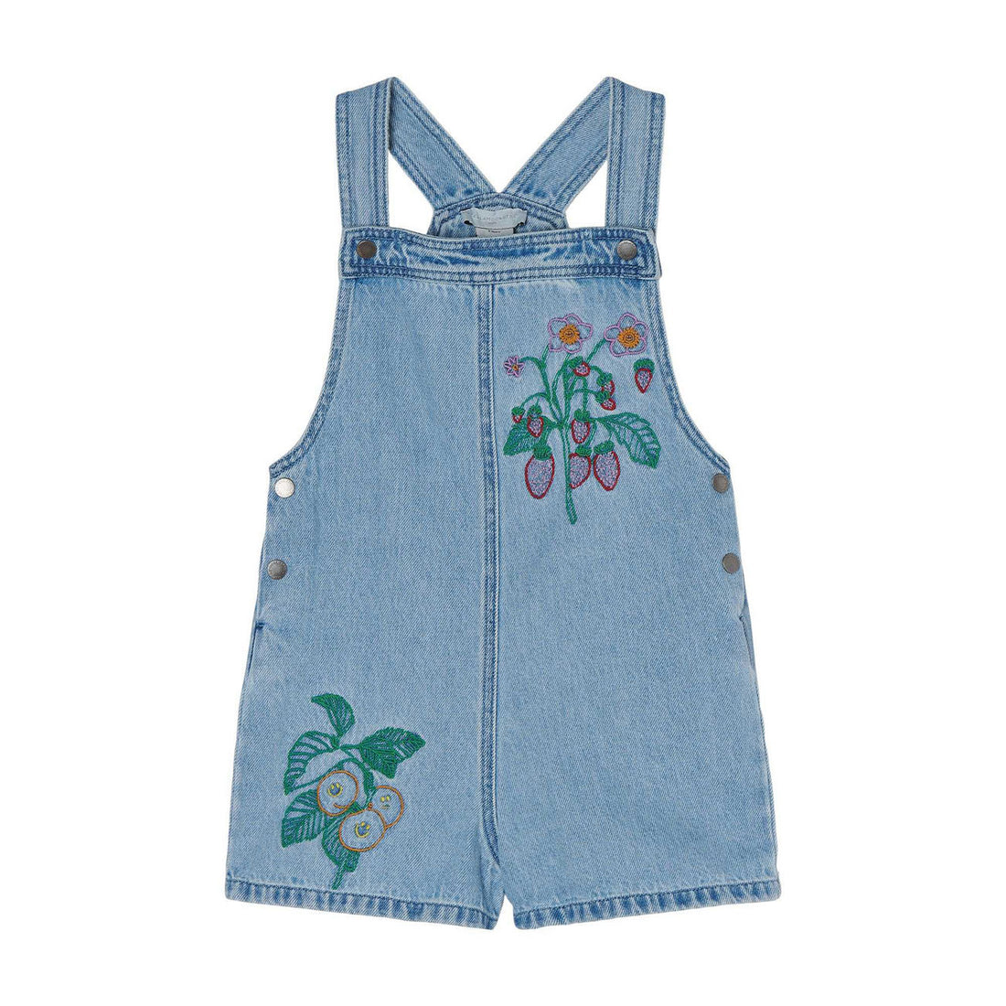 Stella McCartney Flower Embroidered Denim Dungarees