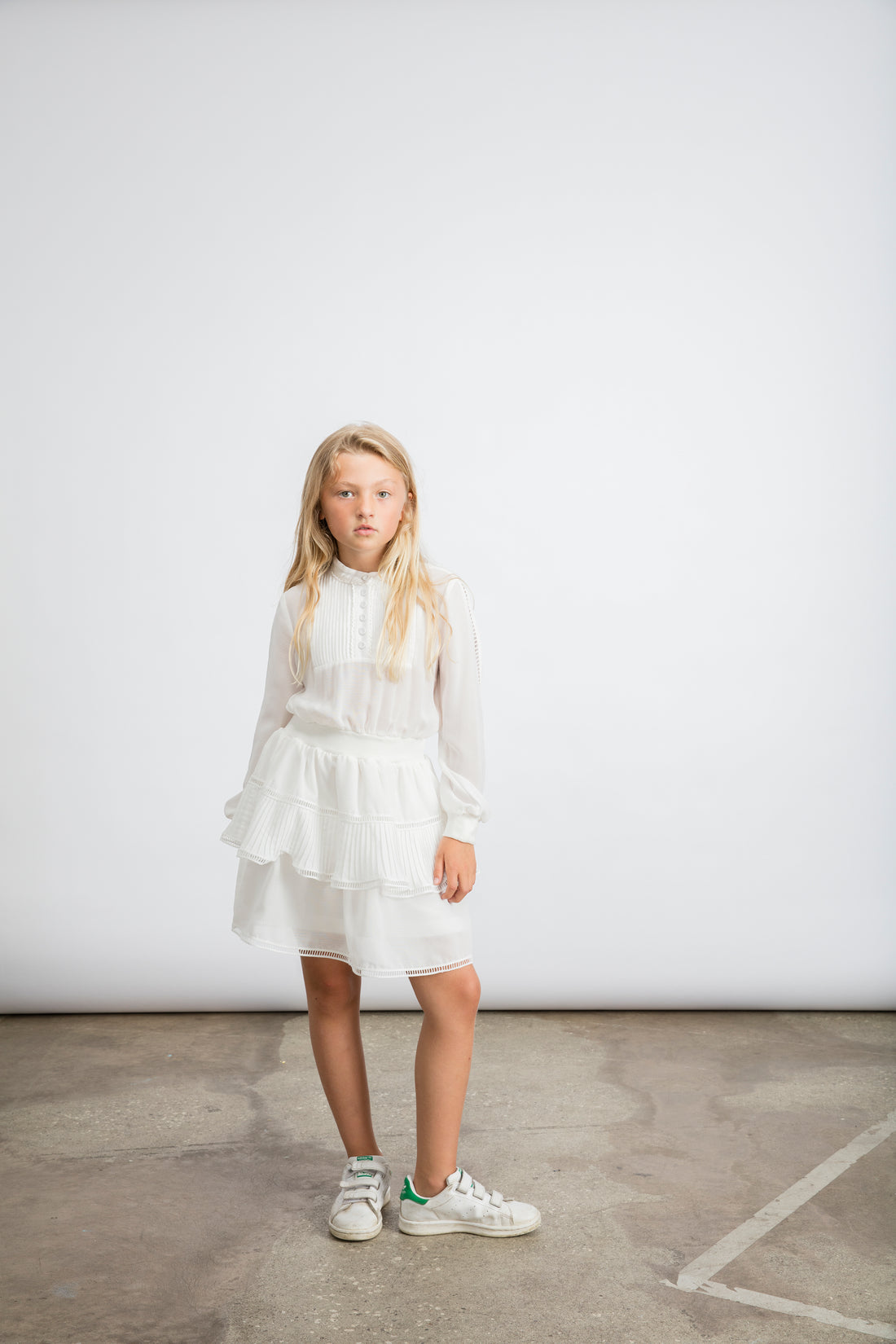 Little Remix Cream Lea Lace Shirtdress