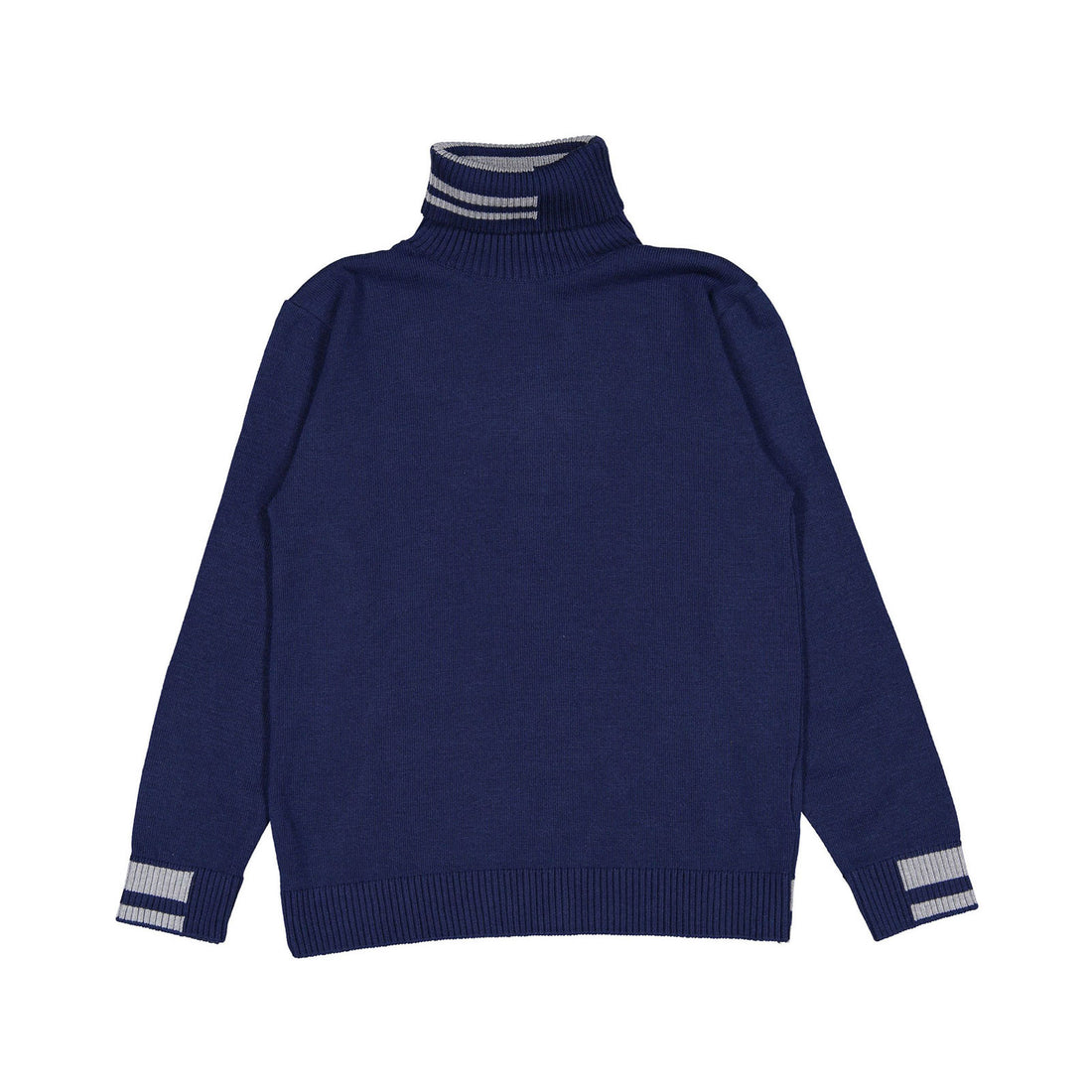 Manuelle Frank Navy Grey Stripe Turtleneck