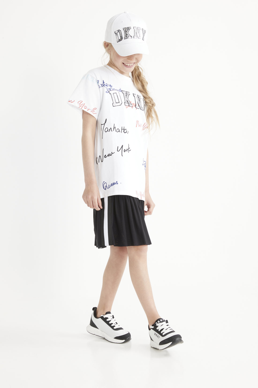 DKNY White NYC Allover Logo Tee