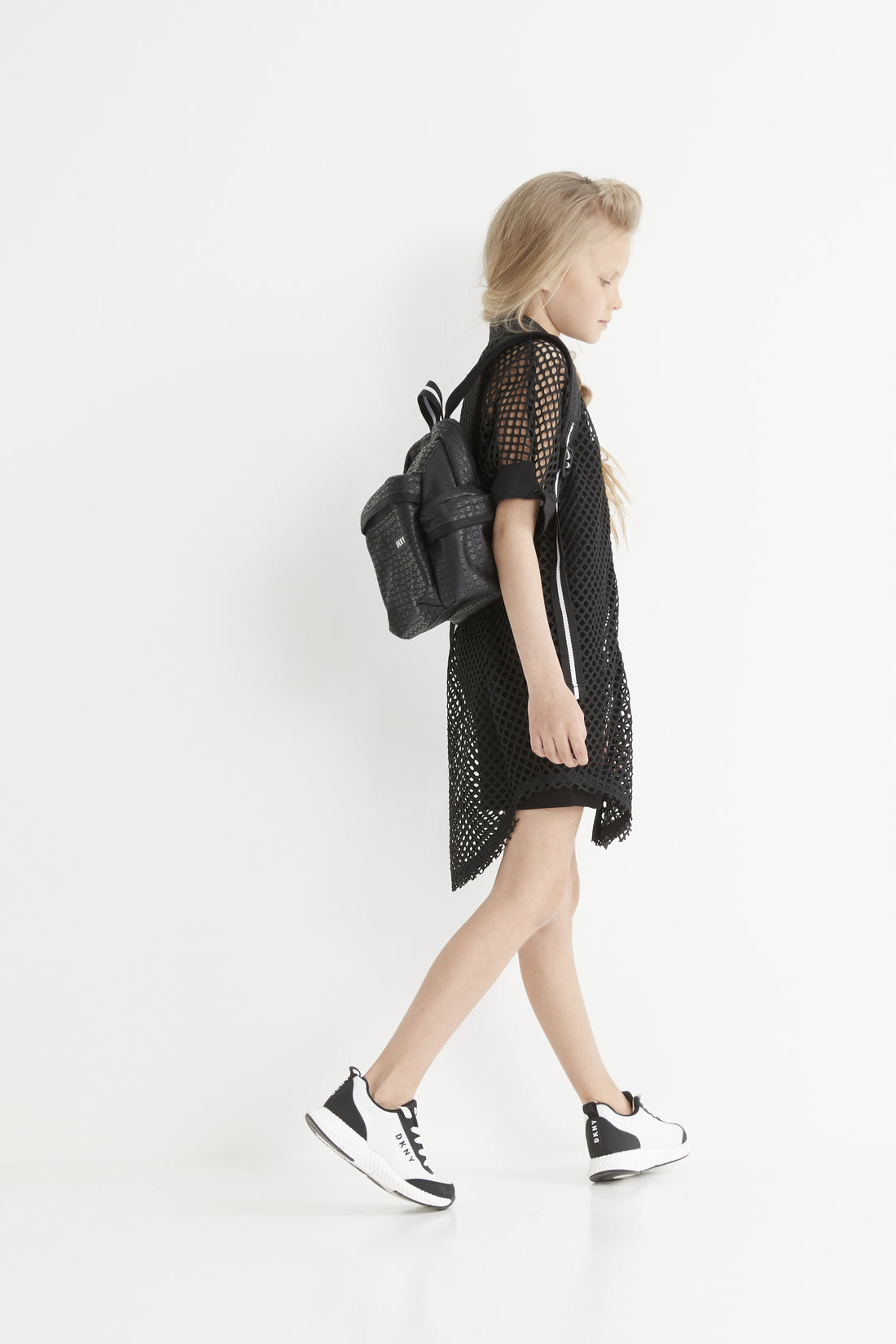 DKNY Black Mesh Shirt Dress