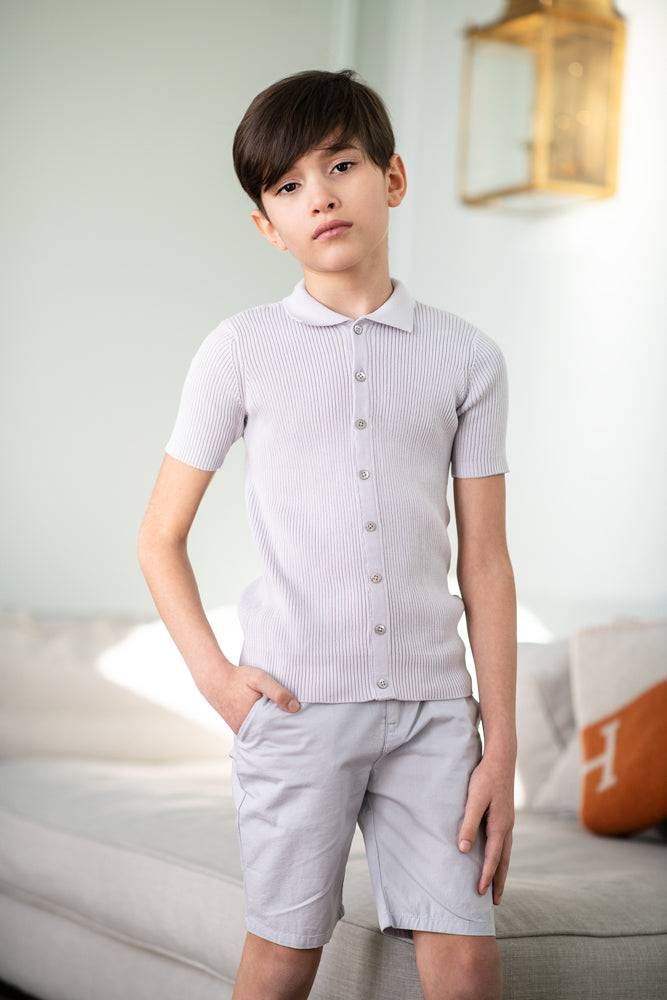 Coco Blanc Light Grey Knit Polo