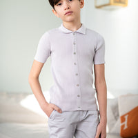 Coco Blanc Light Grey Knit Polo