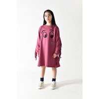 Loud Maroon Eyes Loose Fit Dress