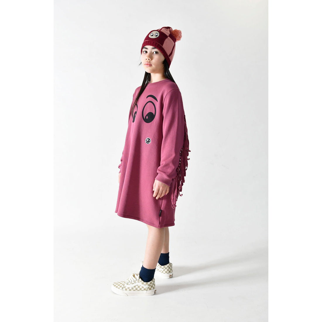 Loud Maroon Eyes Loose Fit Dress
