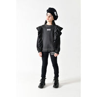 Loud Black Logo Ruffled Sweater