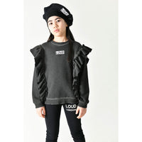 Loud Black Logo Ruffled Sweater