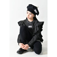 Loud Black Logo Ruffled Sweater