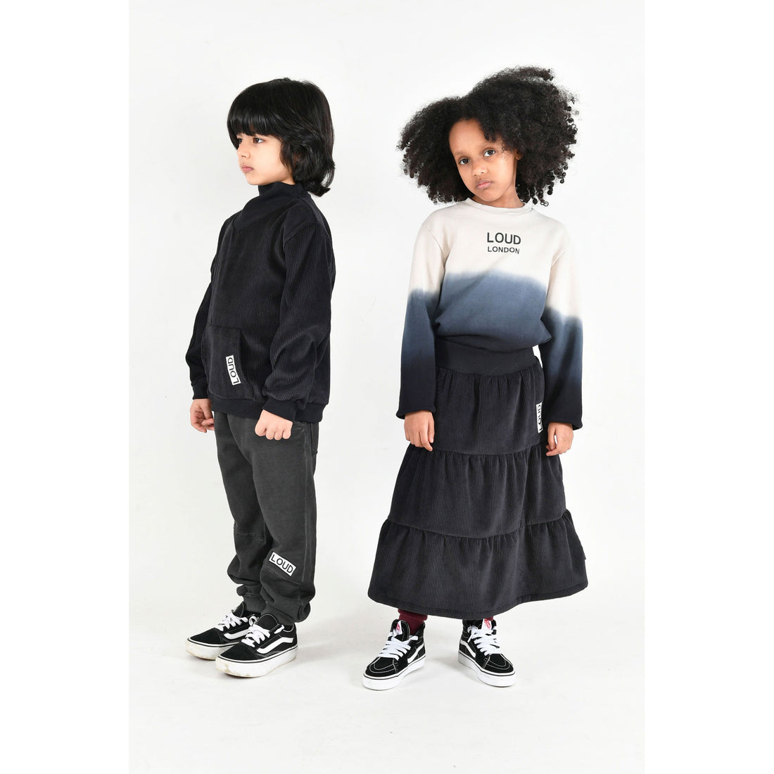 Loud Black Corduroy Fleece Pullover