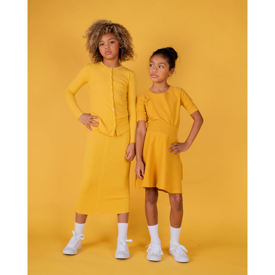 Coco Blanc Spicy Mustard Ribbed Long Sleeve Tee