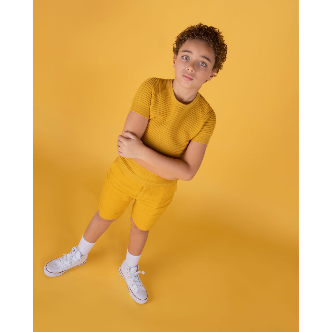 Coco Blanc Spicy Mustard Linen Shorts