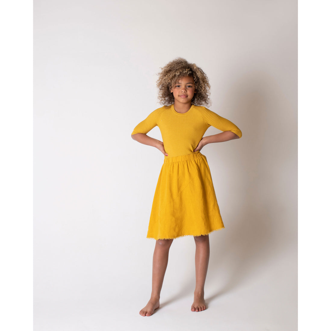 Coco Blanc Spicy Mustard French Terry Skirt