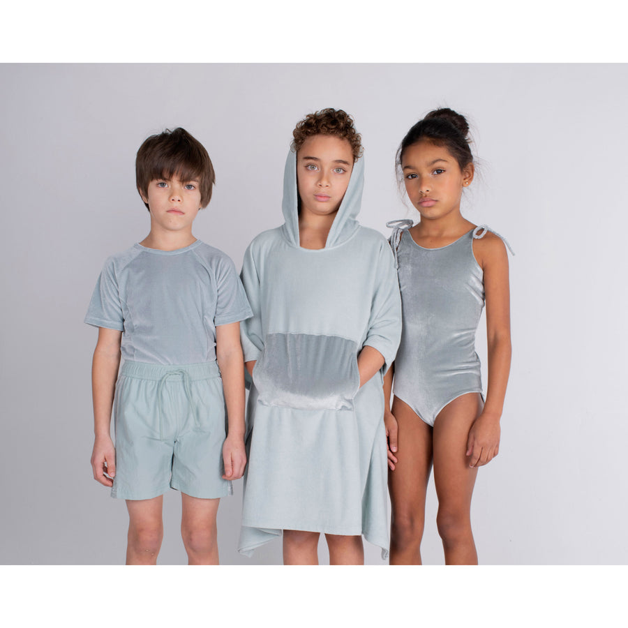 Coco Blanc Sage Green Woven Swim Trunks