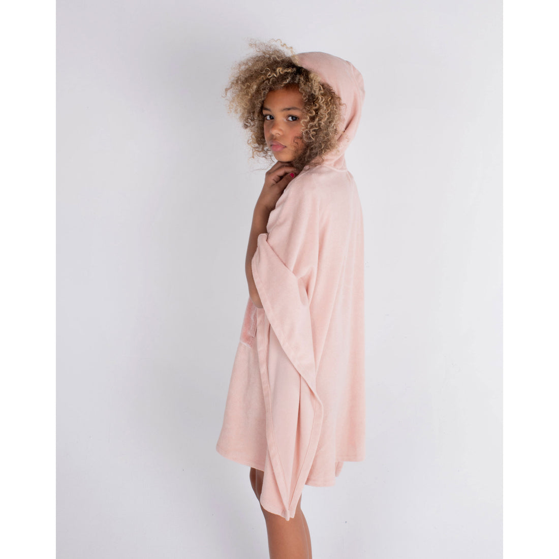 Coco Blanc Smoky Rose Terry Poncho