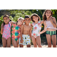 Pink Chicken Multi Squares Katniss Suit