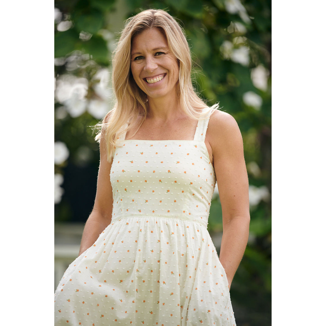 Pink Chicken Ditsy Oranges Sierra Womens Dress