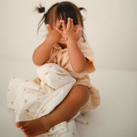 Mushie Muslin Swaddle Blanket Organic Cotton - Sparrow