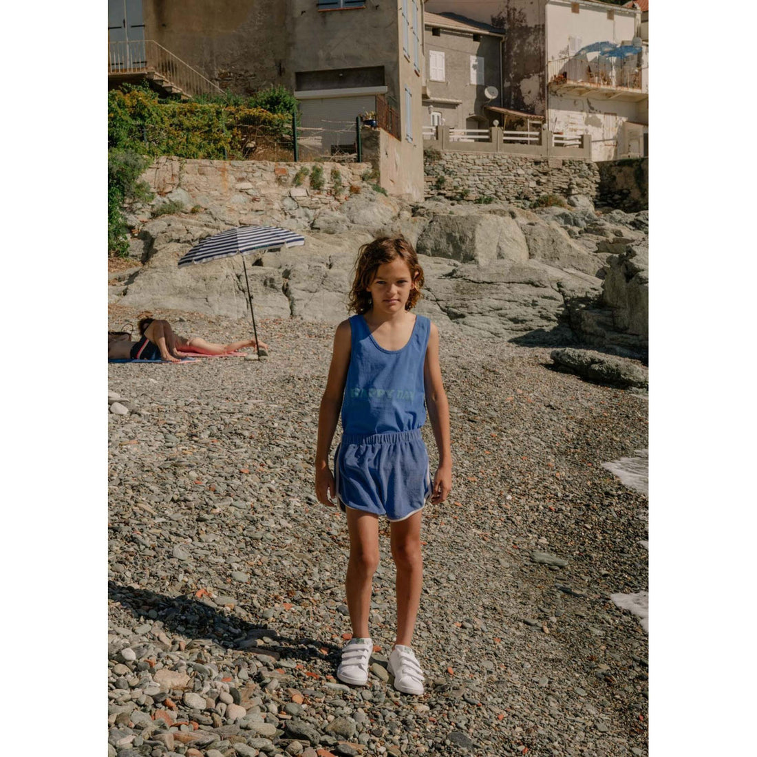 We are Kids Super Blue + Print Happy Day Marcel Tank