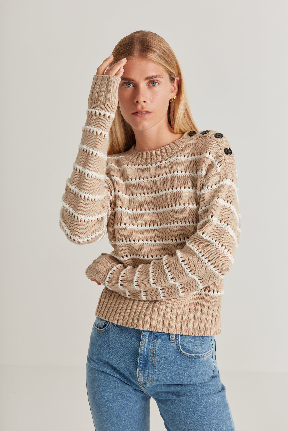 Designers Remix Toast/Cream Stripes Matis Breton Knit