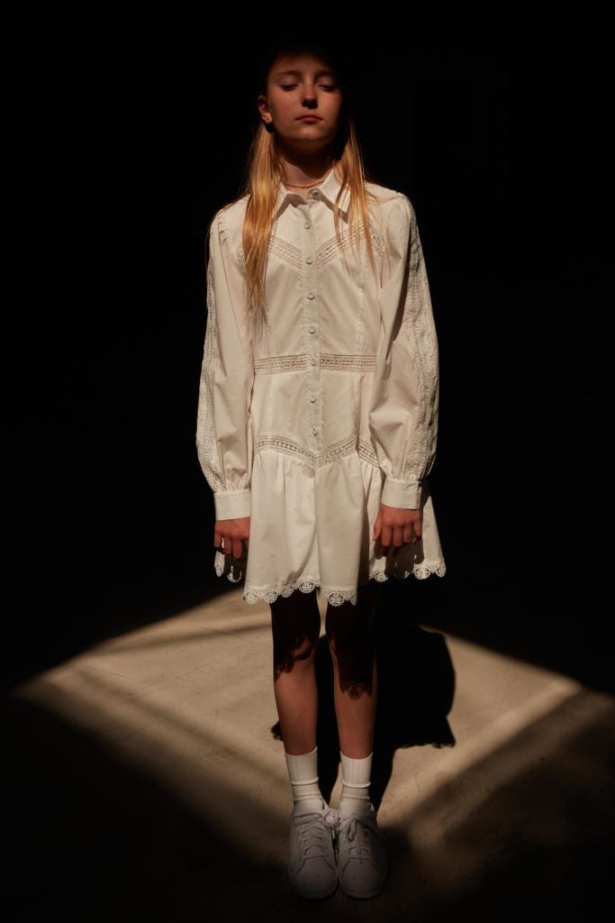 Designers Remix Cream Sandra Short Lace Dress