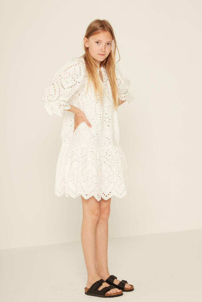 Designers Remix Cream Sandra Broderie Wide Dress