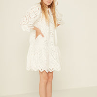 Designers Remix Cream Sandra Broderie Wide Dress