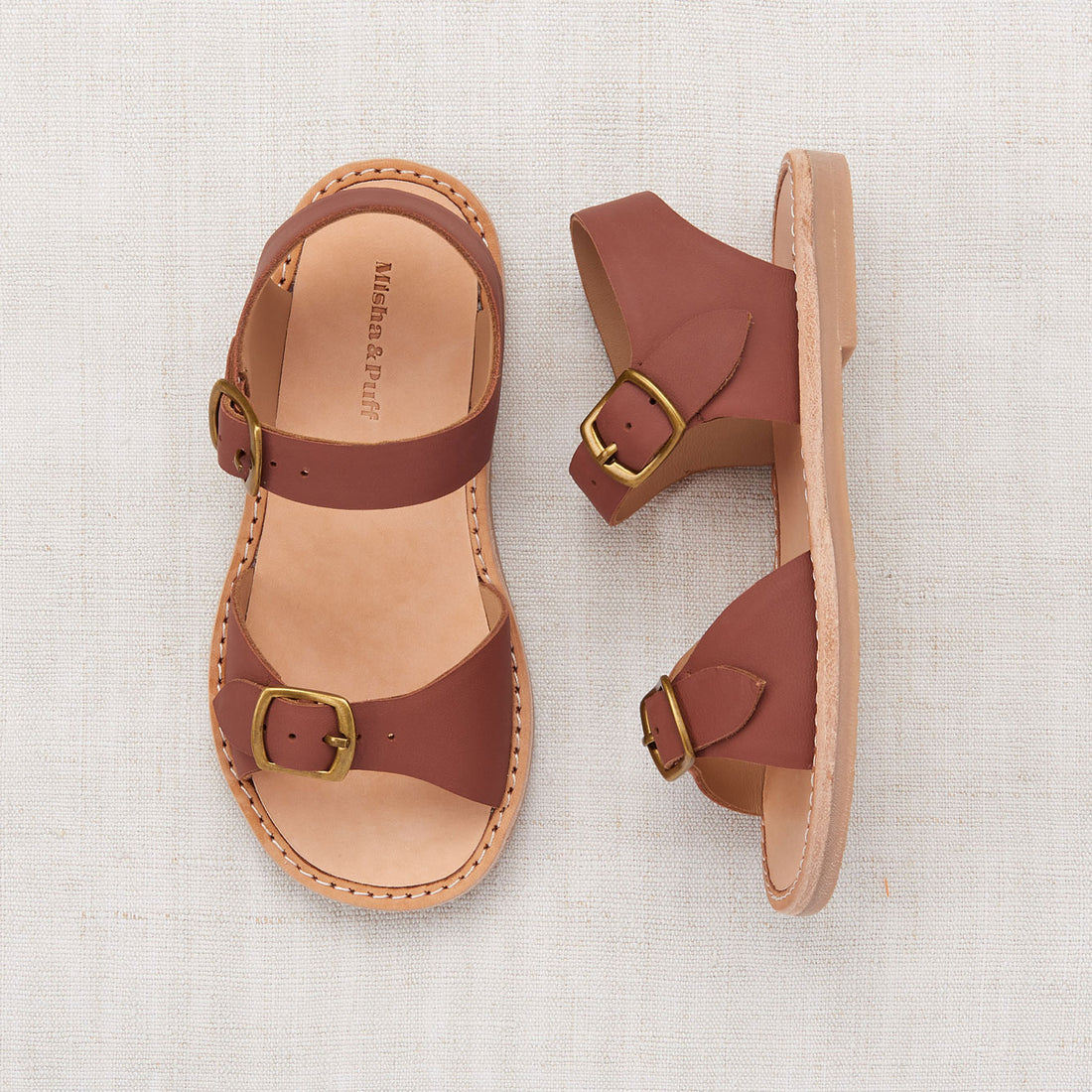 Misha and Puff Cedar Double Buckle Sandal
