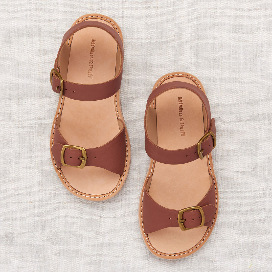 Misha and Puff Cedar Double Buckle Sandal