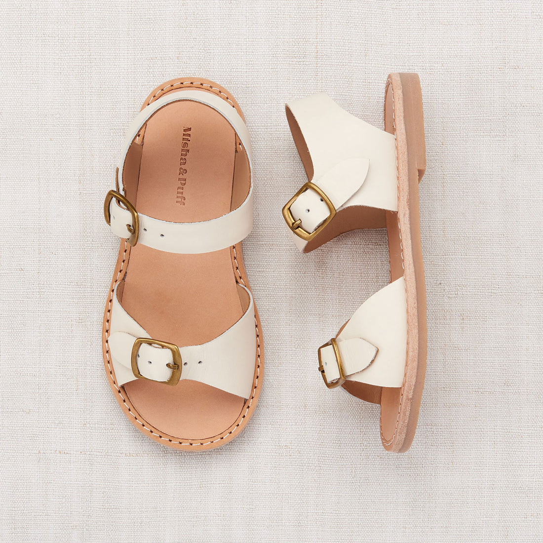 Misha and Puff Marzipan Double Buckle Sandal